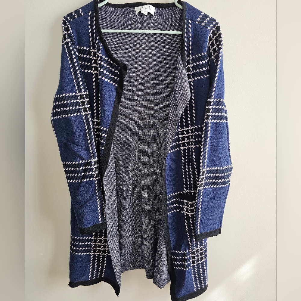 Elle Extra Small Long Sleeve Plaid Cardigan